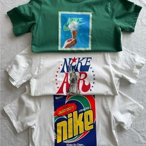 Nike Kids Graphic T-Shirts - Lot of 3 - Green and White Summer Boys Large 12 14